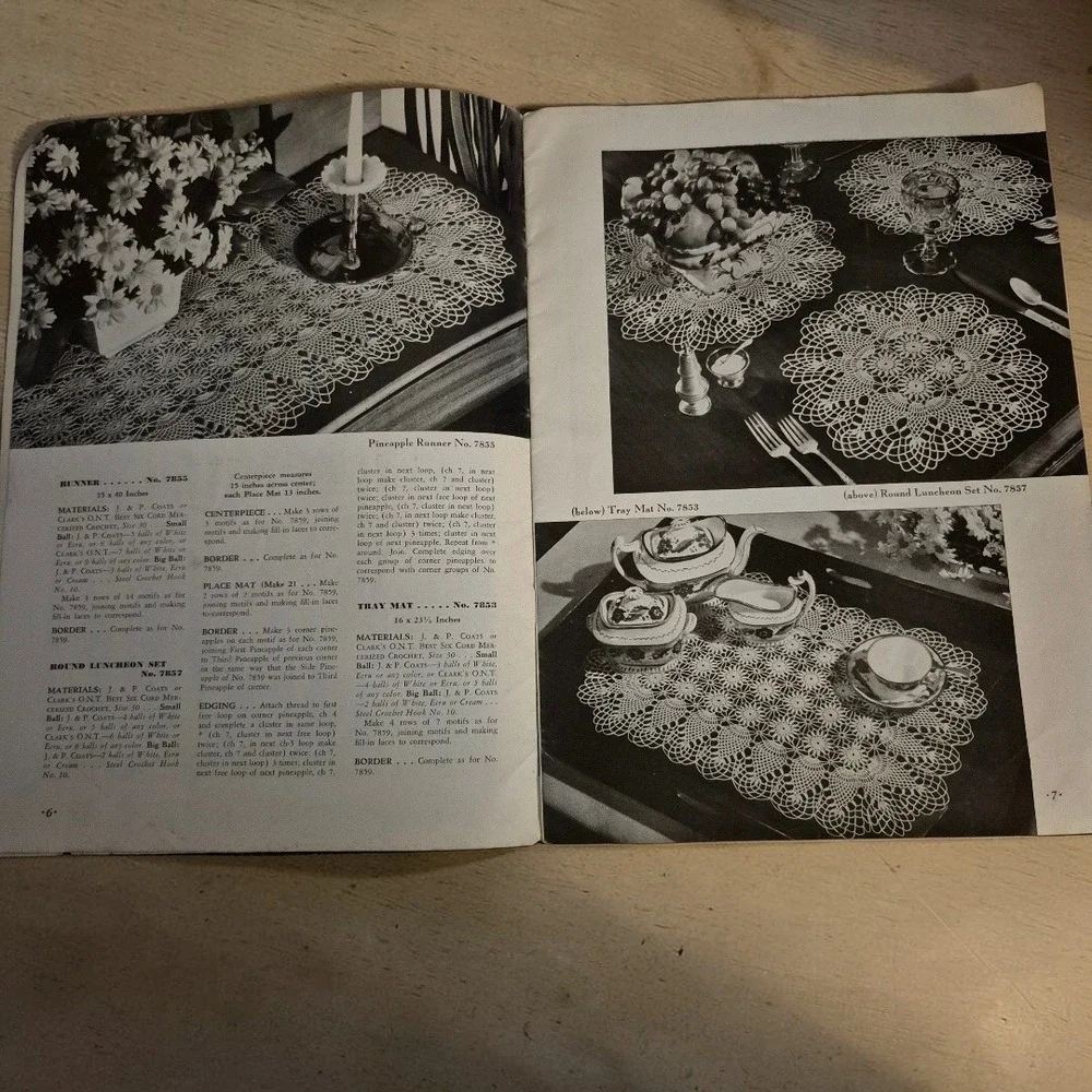 Vintage Pineapples‎ on Parade Crochet Pattern Book Coats & Clarks 1948